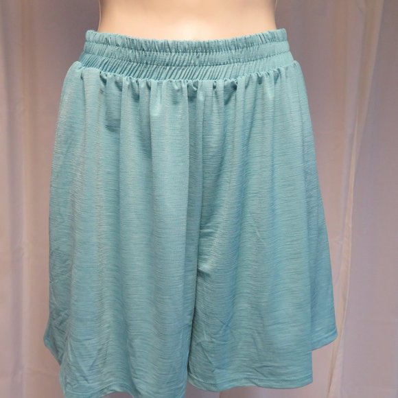 Chic Soul Pants - Shorts 2X Chic Soul Blue Lightweight Travel Lounge Athleisure Pockets Plus New